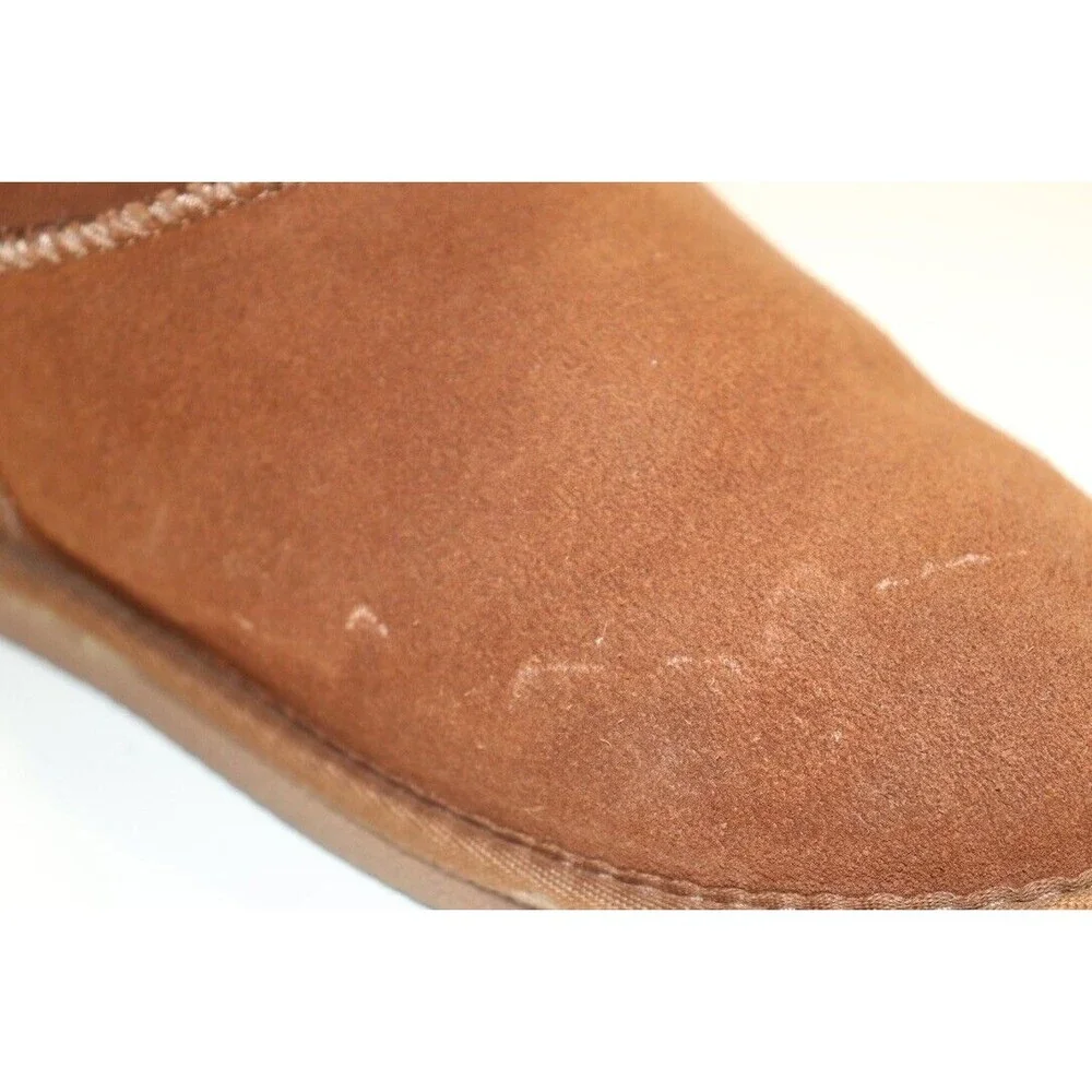Lamo Kids Classic Boot Brown Suede Faux Fur Lining Pull On Comfort Size 5Y